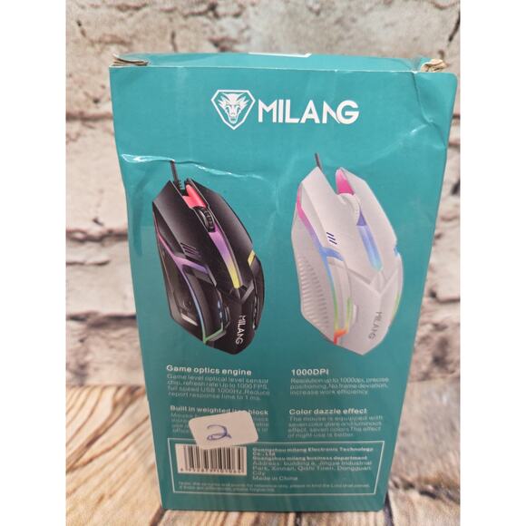 Milang Black Gaming Mouse Limit Blade Rainbow Back light USB Attachment NEW - Picture 2 of 2